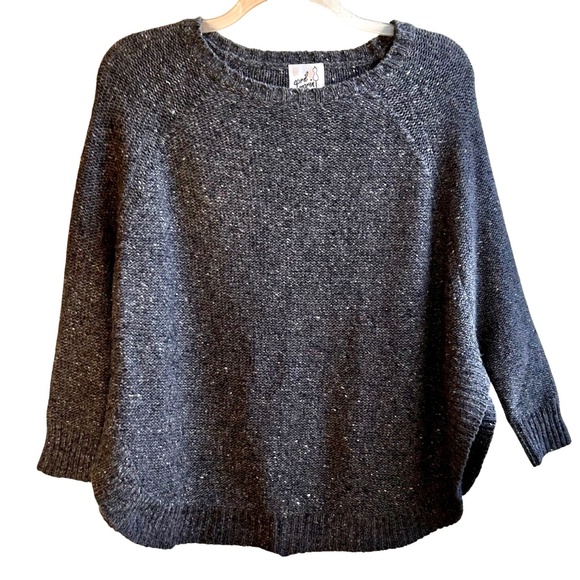 April Marin Lincoln Poncho 3/4 Sleeve Crew Neck Sweater One Size - Picture 1 of 10